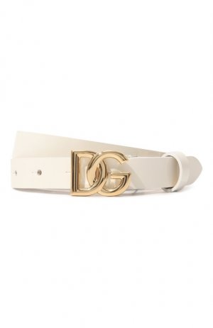 Кожаный ремень Dolce & Gabbana. Цвет: белый