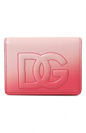 Кожаное портмоне Dolce & Gabbana. Цвет: розовый