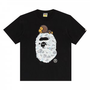 BAPE Milo о черной футболке с головой большой обезьяны A BATHING APE
