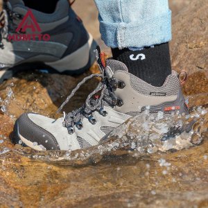 Зимние водонепроницаемые мужские ботинки на платформе, кожаные защитные рабочие спортивные туфли, брендовые дизайнерские резиновые походные ботильоны шнуровке, HUMTTO