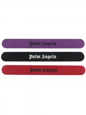 Комплект из трех браслетов с логотипом Palm Angels. Цвет: красный