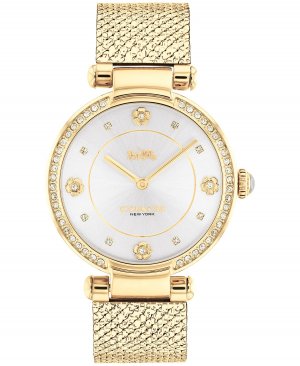 Женские золотистые часы Cary с сетчатым браслетом, 34 мм COACH, золотой Coach