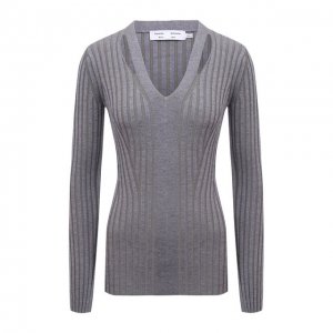 Пуловер из вискозы и шерсти Proenza Schouler White Label. Цвет: серый