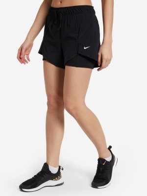 Шорты женские Flex Essential 2-in-1, Черный, размер 46-48 Nike. Цвет: черный