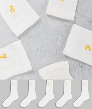 Набор из 5 пар белых спортивных носков Ayres-Белый Farah