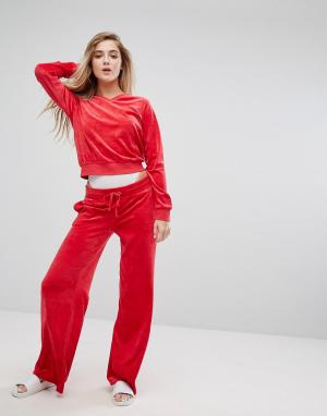 Спортивные штаны с широким штанинами Juicy Couture. Цвет: красный