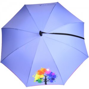 Зонт-трость , полуавтомат, 2 сложения, купол 104 см., 8 спиц, деревянная ручка, для женщин, синий Nex. Цвет: синий/сиреневый