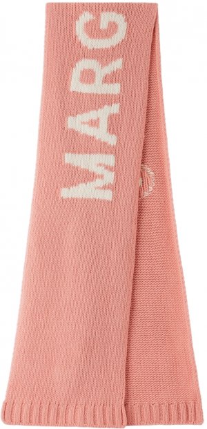 Детский розовый шарф с логотипом MM6 Maison Margiela