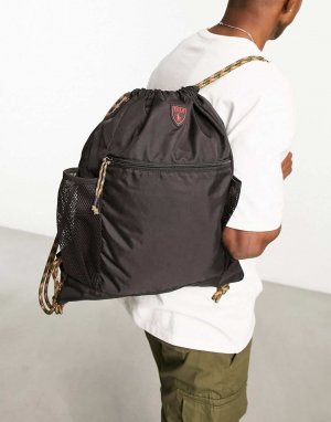 Черный рюкзак на шнурке с боковыми карманами Polo Ralph Lauren