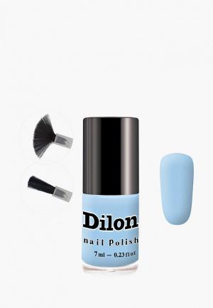 Лак для ногтей Dilon тон 2809, голубой матовый, 7 мл. Цвет: голубой