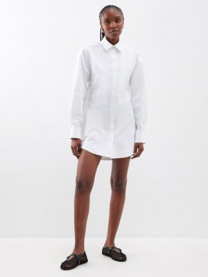 Платье-рубашка мини archetypes из хлопкового поплина ALAÏA, белый Alaïa