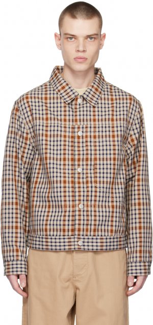Коричневая куртка в клетку Nigel Cabourn