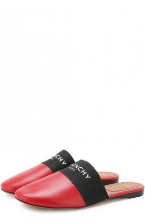 Кожаные сабо с логотипом бренда Givenchy. Цвет: красный