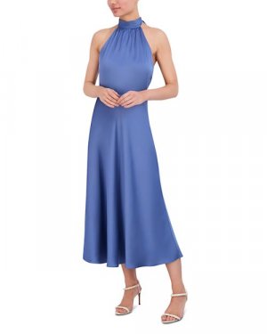 Коктейльное платье с лямкой на шее , цвет Blue BCBGMAXAZRIA