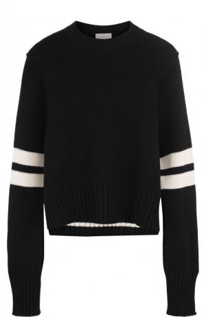 Укороченный пуловер свободного кроя с круглым вырезом MRZ. Цвет: черный