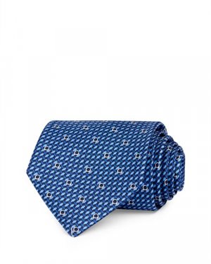 Классический шелковый галстук Salvatore Gancini , цвет Blue Ferragamo
