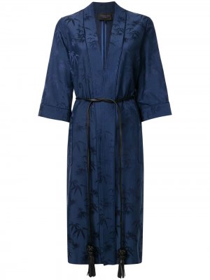 Жаккардовый халат-кимоно Bamboo Shanghai Tang. Цвет: синий