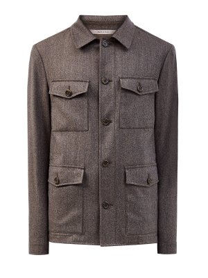 Пиджак в стиле sprezzatura из меланжевой шерсти Impeccabile CANALI. Цвет: коричневый