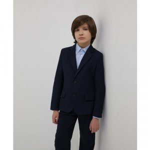 Школьный пиджак , однобортный, размер 158, синий Gulliver. Цвет: синий