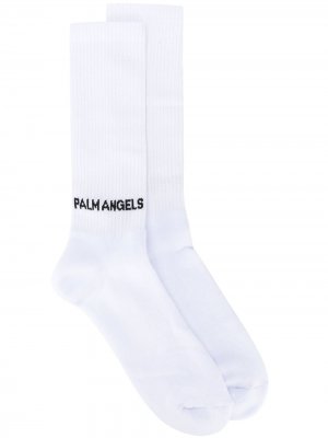Носки с логотипом Palm Angels. Цвет: белый