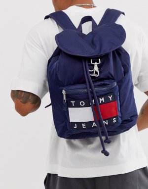 Темно-синий рюкзак с логотипом -Черный Tommy Jeans