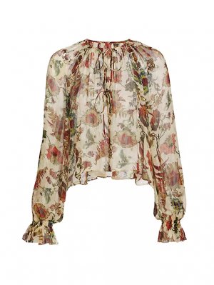 Шелковая блузка Bernadette с цветочным принтом , цвет freesia Ulla Johnson