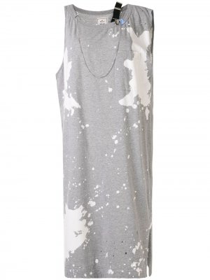 Платье миди с эффектом потертости Maison Mihara Yasuhiro. Цвет: серый
