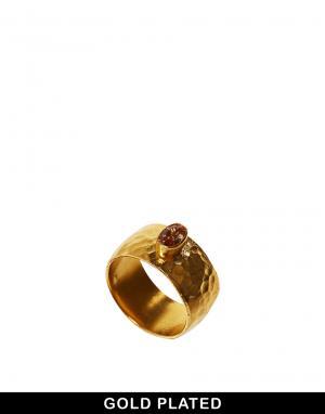 Кольцо с кованным эффектом и камнем Ottoman Hands. Цвет: peach crystal