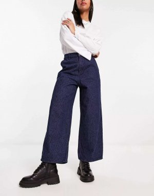 Синие широкие джинсы с завышенной талией и принтом пейсли Abigail BOLONGARO TREVOR