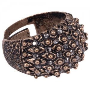 Кольцо бижутерное Перстень (Безразмерное, Бижутерный сплав, Бронзовый) 3-55945 OTOKODESIGN. Цвет: коричневый