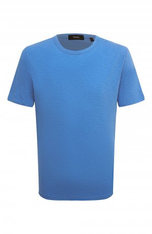 Хлопковая футболка Theory. Цвет: голубой