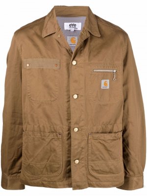 Куртка-рубашка с накладными карманами Junya Watanabe MAN. Цвет: коричневый