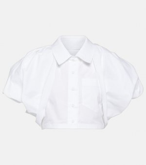 Укороченная рубашка la chemise pavane из смесового хлопка , белый Jacquemus