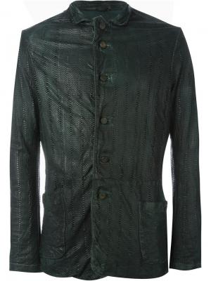 Кожаный пиджак Giorgio Brato. Цвет: зелёный