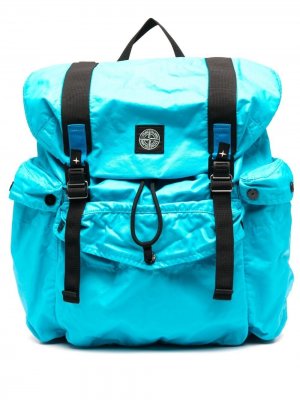 Рюкзак с нашивкой-логотипом Stone Island. Цвет: синий