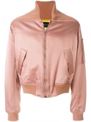 Куртка-бомбер с отделкой в рубчик Cédric Charlier. Цвет: розовый и фиолетовый