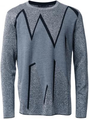 Жаккардовый свитер Christopher Kane. Цвет: металлический