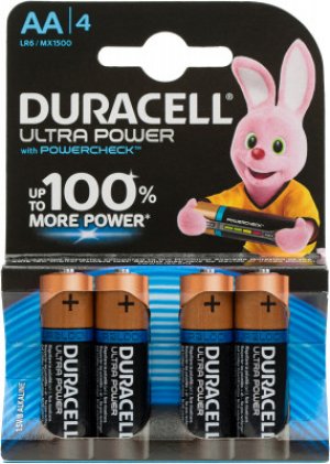 Батарейки щелочные Ultra Power АА/LR6, 4 шт. Duracell. Цвет: черный