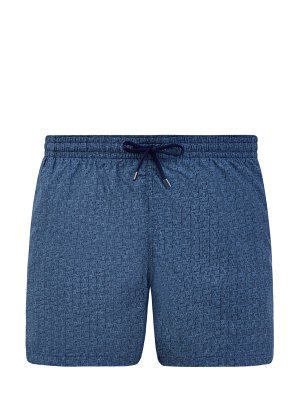 Плавательные шорты из быстросохнущей ткани с принтом CANALI. Цвет: синий