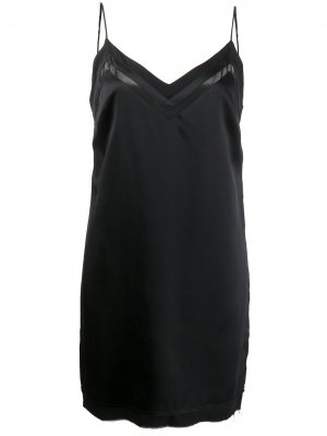 Шелковое платье с V-образным вырезом RtA. Цвет: черный