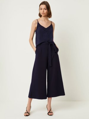 Укороченные брюки Whisper с поясом, практичный синий цвет French Connection