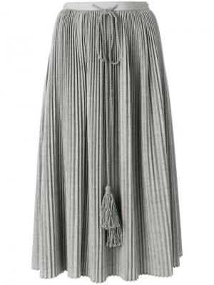 Плиссированная юбка с кисточками Veronique Branquinho. Цвет: серый