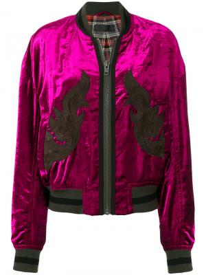 Бархатистая куртка-бомбер Haider Ackermann. Цвет: розовый