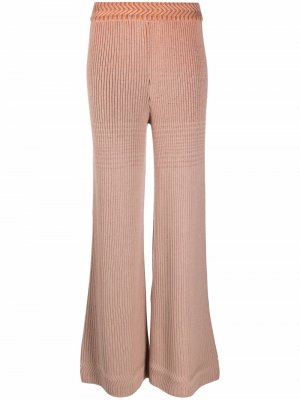 Расклешенные трикотажные брюки Missoni. Цвет: оранжевый