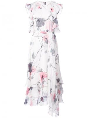 Платье с цветочным принтом Thomas Wylde. Цвет: белый