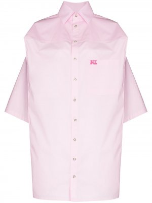 Рубашка свободного кроя с вышитым логотипом Natasha Zinko. Цвет: розовый