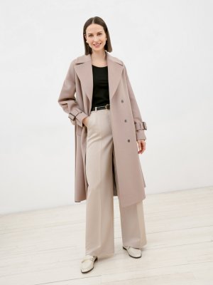 Пальто женское приталенное с мембраной Pompa. Цвет: розовый