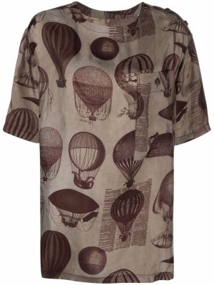 Balloon-print T-shirt Uma Wang. Цвет: серый