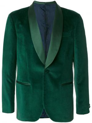Пиджак с лацканами-шалькой Mp Massimo Piombo. Цвет: зелёный