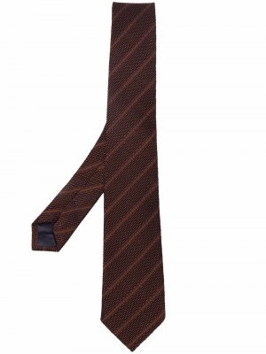 Фактурный галстук в полоску Tagliatore. Цвет: коричневый